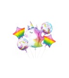 Set de 5 baloane folie cu model Unicorn, Godan