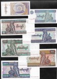 Set Myanmar Burma: 50 Pyas + 1, 5, 10, 20, 50, 100 Kyats (1994) UNC - Colectie Bancnote