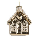 Cumpara ieftin Set 6 ornamente brad Craciun Casute sticla aurie alba 7x7x9 cm