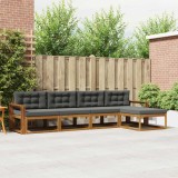 vidaXL Set de canapele de exterior cu pernă 5 pcs Natural și Antracit 3367445