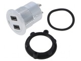 Adaptor USB 2.0 pentru montare pe panou
