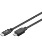 Cablu USB 2.0 type C la Micro USB 2.0 0.6m cupru 0.48Gbit/s negru, Goobay