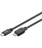 Cablu USB 2.0 type C la Micro USB 2.0 0.6m cupru 0.48Gbit/s negru, Goobay