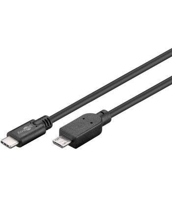 Cablu USB 2.0 type C la Micro USB 2.0 0.6m cupru 0.48Gbit/s negru foto