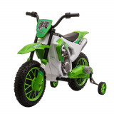 Cumpara ieftin Motocicleta de Cros Electrica HOMCOM pentru Copii de 3-5 ani, Baterie 12V Reincarcabila 106,5x51,5x68cm, Verde | Aosom RO