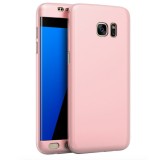 Cumpara ieftin Huse 360 de grade pentru Samsung Galaxy S7 Edge - Full Body, Rose, Folie de protectie din silicon inclusa, Htphone