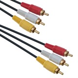 Cablu AV, Detech, 10m, 3 x RCA tata