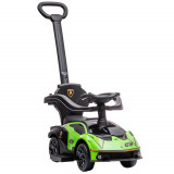 AIYAPLAY Mașinuță Lamborghini pentru Copii 2 &icirc;n 1 cu M&acirc;ner și Bară de Siguranță, 86.5x40x89.5 cm, Verde | Aosom Romania