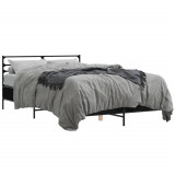 VidaXL Cadru de pat, negru, 120x190 cm, lemn prelucrat și metal 3280067