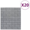 Tapet perete autocolant 3D, 20 buc., antracit, model caramizi