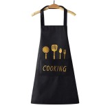 Sort bucatarie impermeabil din PVC si poliester, cu buzunar si imprimeu decorativ, model rezistent la pete