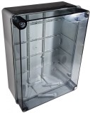 Doza aplicata transparenta 460x380x120mm IP56 pentru distributie jonctiune ABS rezistenta UV fara presetupe margini netede, Elettrocanali
