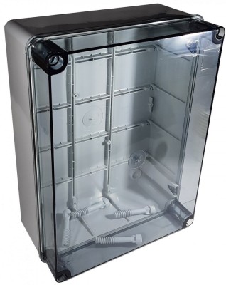 Doza aplicata transparenta 460x380x120mm IP56 pentru distributie jonctiune ABS rezistenta UV fara presetupe margini netede foto
