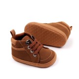 Ghetute maro pentru bebelusi cu sireturi din elastic (Marime Disponibila: 6-9
