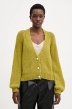 Haveone cardigan din amestec de l&acirc;nă culoarea verde, light, JIT-P021