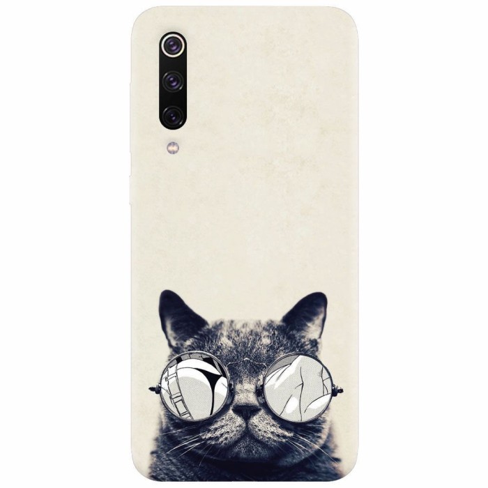 Husa silicon pentru Xiaomi Mi 9, Cool Cat Glasses