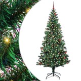 VidaXL Pom de Crăciun artificial pre-iluminat Verde 240cm PVC și Metal 3396796