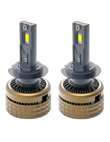 Set 2 leduri H7 H100 Canbus pentru far auto, putere 100W, luminozitate 15.000 Lm, 12V 6000k