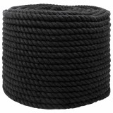 vidaXL Sfoară din Bumbac 250 m 10 Negru 100% bumbac 42011812