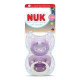 Suzeta silicon Day&amp;Night First Choice, roz, 6-18luni, 2 bucati, Nuk
