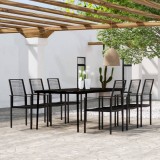 VidaXL Set de mobilier pentru grădină, 7 piese, negru