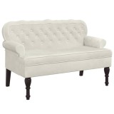Cumpara ieftin Bancheta cu spatar, crem, 119,5x64,5x75 cm, catifea