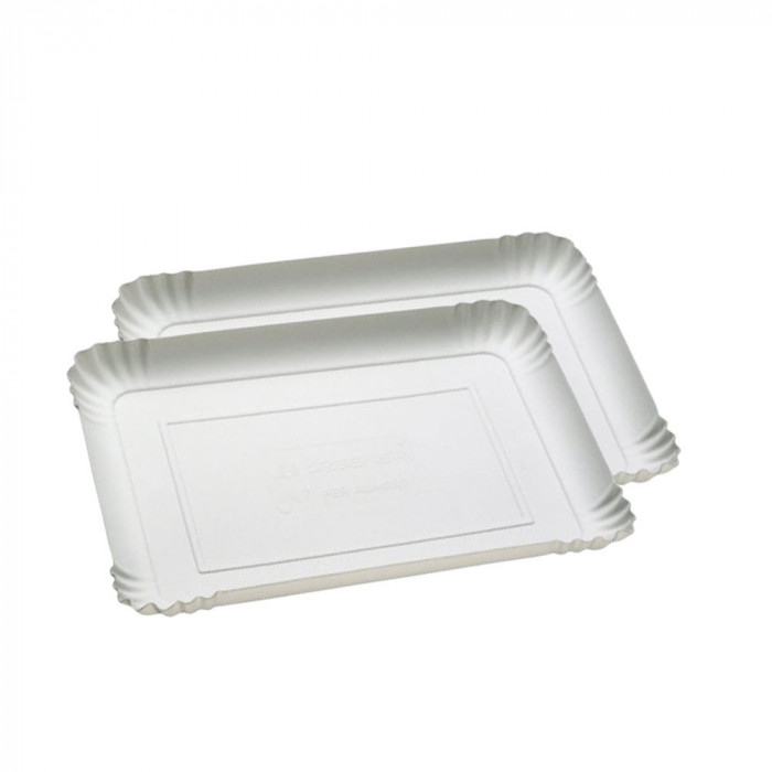 Set 2 tavi carton de unica folosinta Pedrini Italia, 25x34cm, Crem, 11101