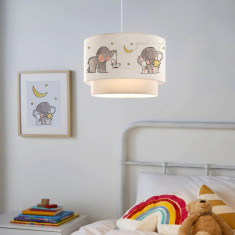 Lampa suspendata Lurgan 1 x E27 max 20W 70 cm alb motiv elefant [lux.pro] HausGarden Leisure