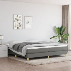 vidaXL Cadru de pat fără saltea, gri &icirc;nchis, 200x200 cm, textil