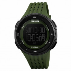 Ceas barbatesc SKMEI army green digital Quartz waterproof pentru inot