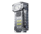 Lanterna LED multifunctionala EDC KXK-1086, 400 lm, cap rotativ 90 , UV, lumini rosu albastru alb, 1200mAh, magnet, suport cap, USB-C, IP44, fluoresce