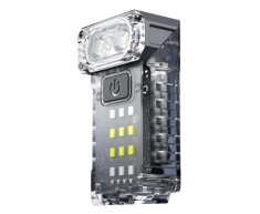 Lanterna LED multifunctionala EDC KXK-1086, 400 lm, cap rotativ 90 , UV, lumini rosu albastru alb, 1200mAh, magnet, suport cap, USB-C, IP44, fluoresce