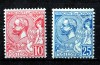 Monaco 1901 Albert I 10C+25C Mi.23+25 MH AM.478, Nestampilat