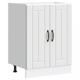 Dulap Baza Chiuveta Bucatarie Lucca, Lemn Prelucrat Alb, 60x46x81.5cm, Picioare Reglabile, Depozitare