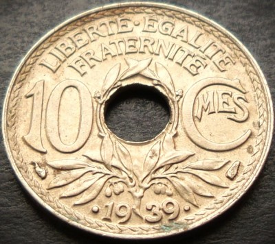 Moneda istorica 10 CENTIMES - FRANTA, anul 1939 * cod 2349 foto