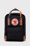 Fjallraven ghiozdan copii Kanken Rainbow Mini culoarea negru, mic, modelator