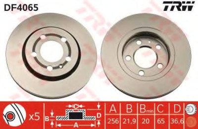 Disc frana SKODA OCTAVIA I (1U2) (1996 - 2010) TRW DF4065 foto