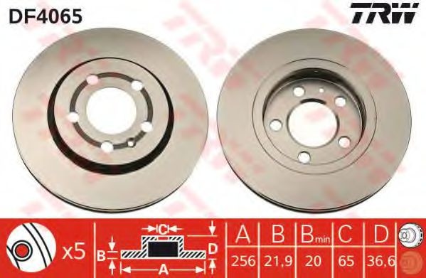 Disc frana VW NEW BEETLE (9C1, 1C1) (1998 - 2010) TRW DF4065