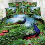 Lenjerie de pat digital print 3d (pea-fowl)