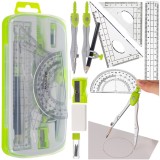 Set geometrie 10 piese Maaleo cu compas precis si trusa