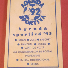 Program fotbal - AGENDA SPORTIVA`92 (Editura Prahova)