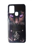 Husa telefon compatibila cu Samsung Galaxy A21s, Cat, 346HT, Negru, Silicon, Carcasa