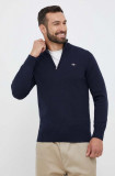 Gant pulover de bumbac culoarea albastru marin