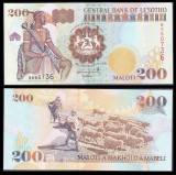 LESOTHO █ bancnota █ 200 Maloti █ 2001 █ P-20b █ UNC █ necirculata