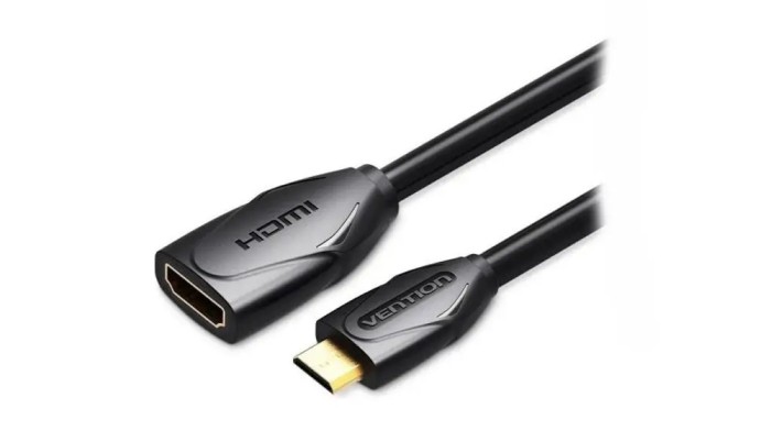 Cablu HDMI V1.4 soclu - mini HDMI mufa 1m negru 30AWG VENTION ABAAF