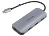 Hub USB HDMI soclu,USB A soclu x3,USB C soclu x2 gri