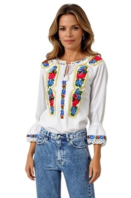 Bluza tip ie dama R25 alb/crem , marimea 2XL foto
