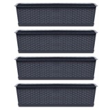 Set 4 jardiniere decorative, antracit, 68.5x17.3x15 cm, Ratolla Case P