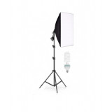 Lumina Softbox pentru Studio Foto + Suport Trepied Reglabil 80-200cm Andoer Bec 45W
