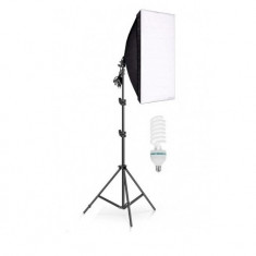 Lumina Softbox pentru Studio Foto + Suport Trepied Reglabil 80-200cm Andoer Bec 150W